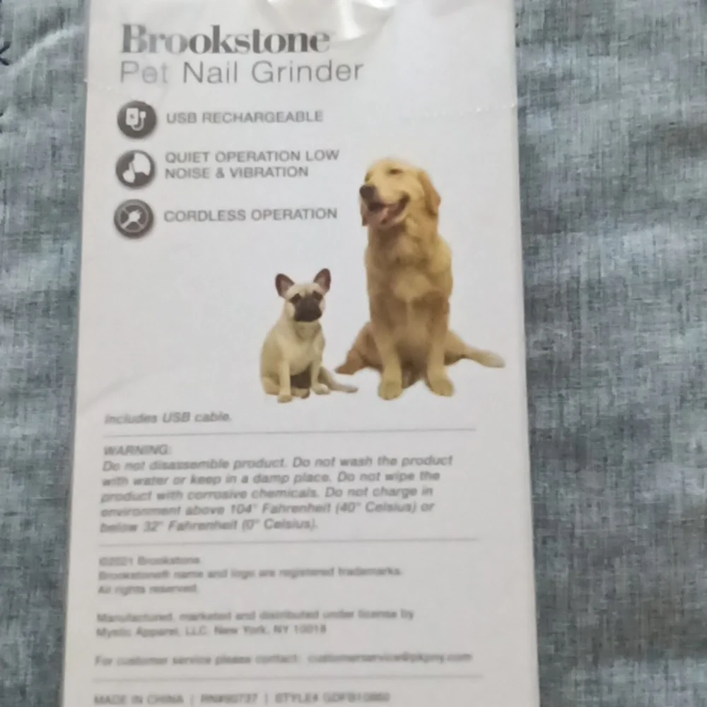 Brookstone Black USB Pet Nail Grinder